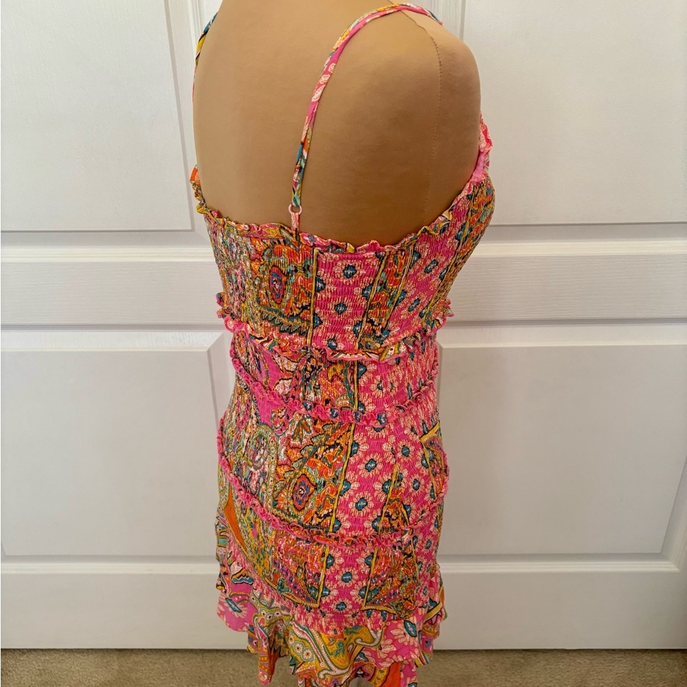 Olivaceous Multicolor Smocked Mini Dress | Size M - Picture 7 of 11